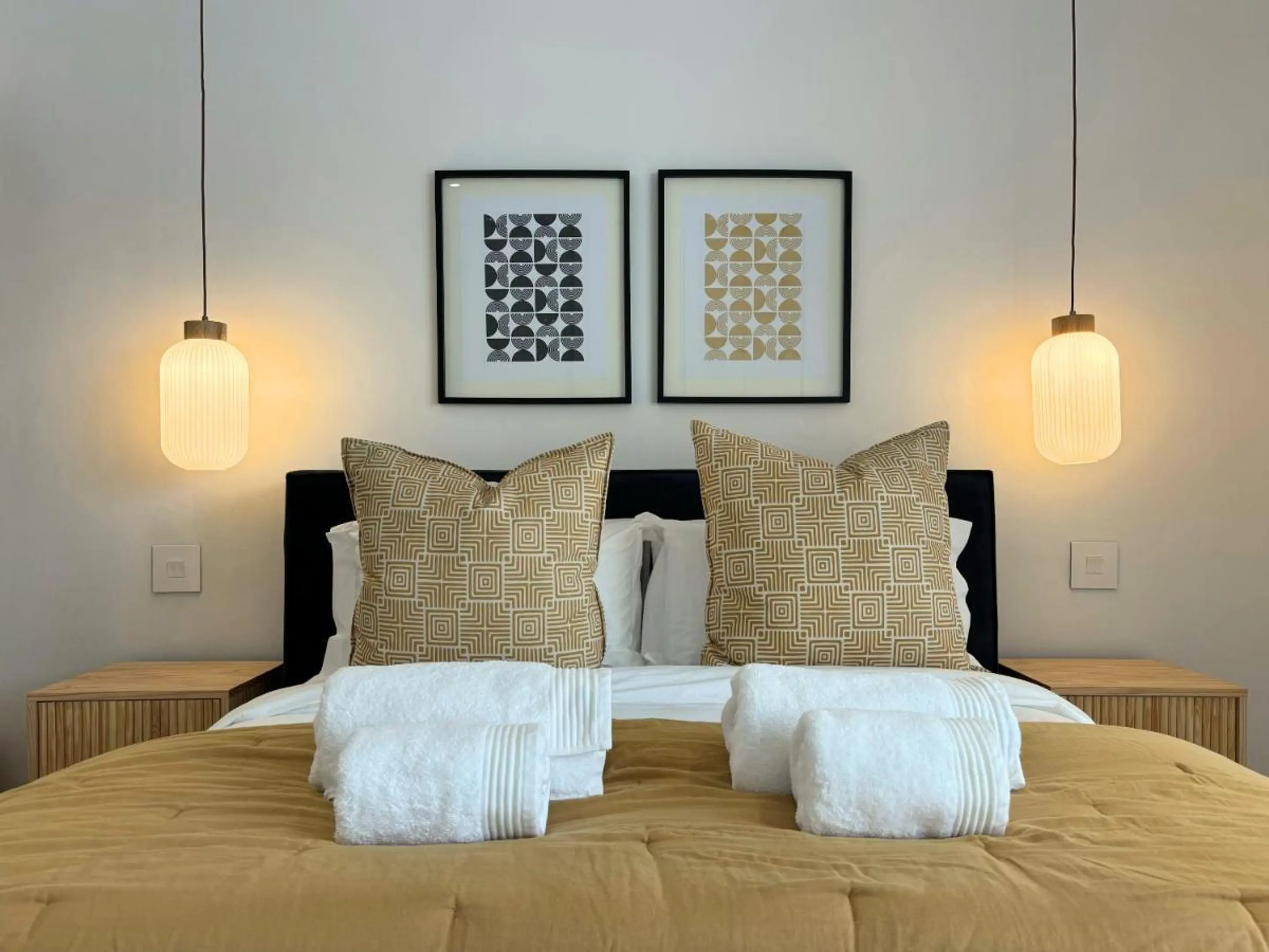 Cozy and comfy bed with fresh towels